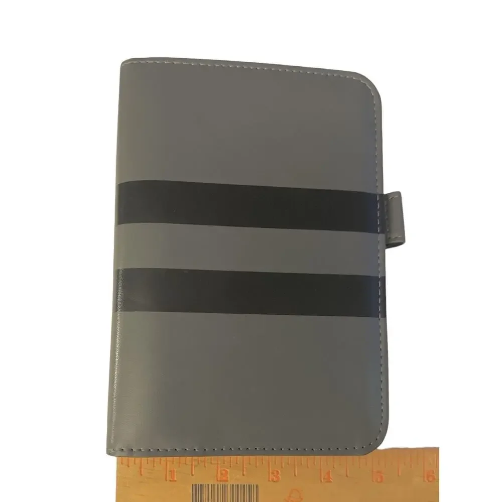 Franklin Covey Gray Black Pocket Faux Leather Open Binder Planner 6 Ring 2004